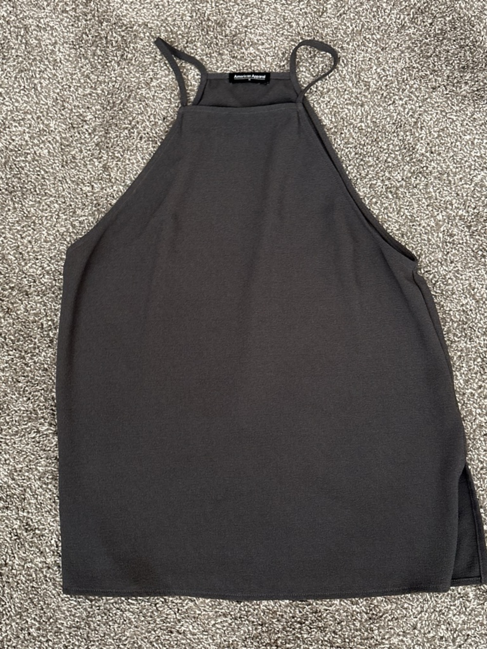 American Apparel Charcoal High-Neck Halter Tank
